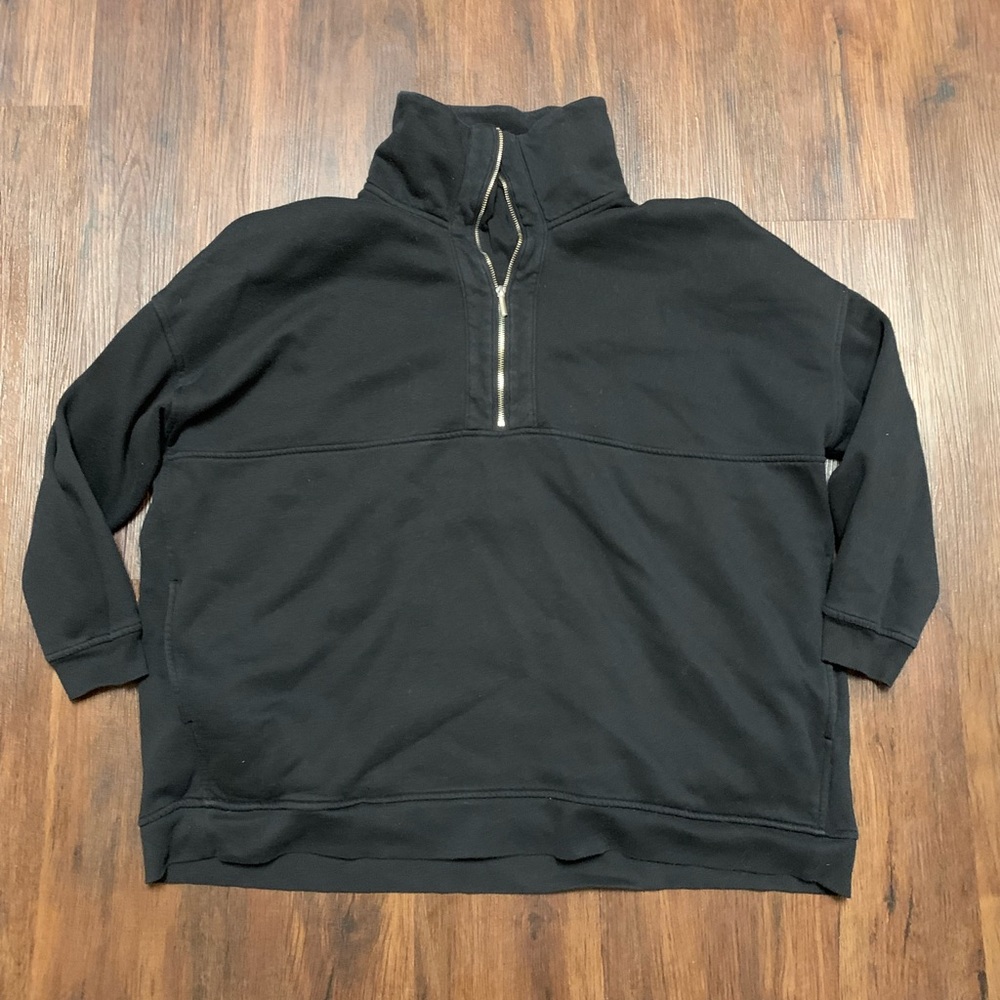 Old Navy Black Half-Zip Pullover Sweatshirt